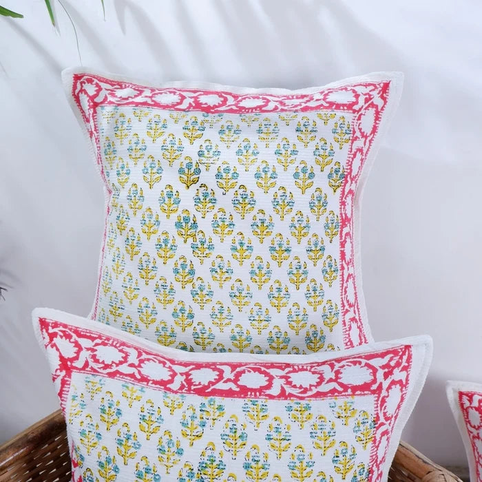 Prachi : Hand Block Printed Jute Cushion Covers