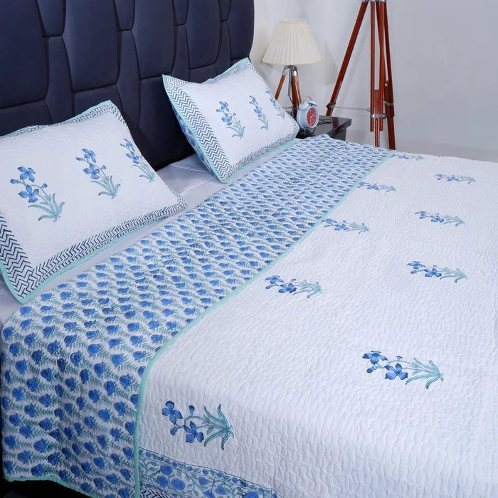 Premium Hand Block Print Cotton Bedcover | Disha