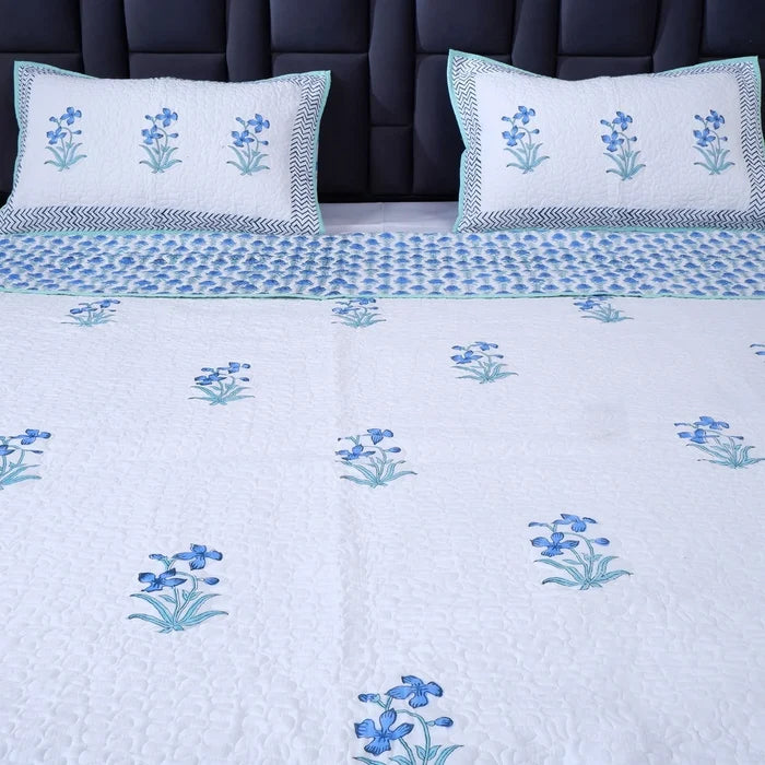 Premium Hand Block Print Cotton Bedcover | Disha