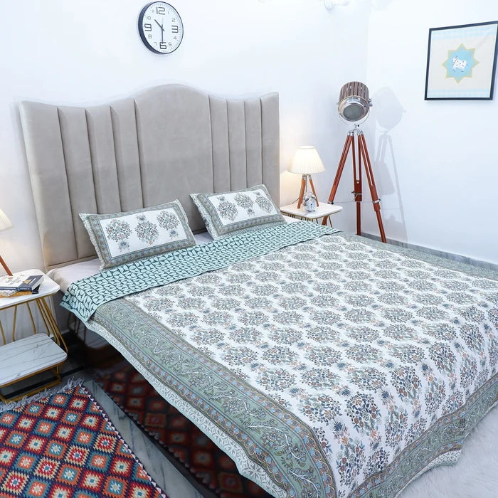 Premium Hand Block Print Cotton Bedcover | Preity