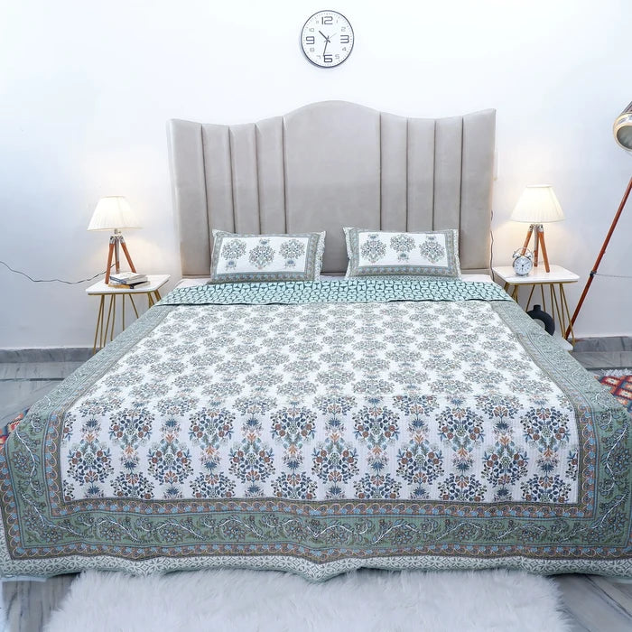 Premium Hand Block Print Cotton Bedcover | Preity