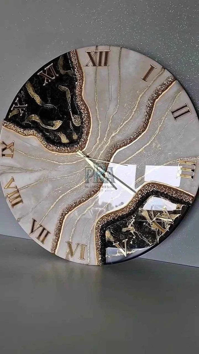 PrismPulse Artisanal Resin Wall Clock - Pacific Resin Art