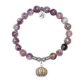 Pumpkin Charm with Lepidolite Quartz Gemstone Bracelet