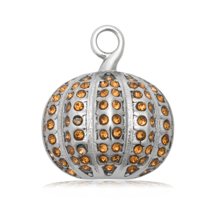 Pumpkin Charm with Lepidolite Quartz Gemstone Bracelet