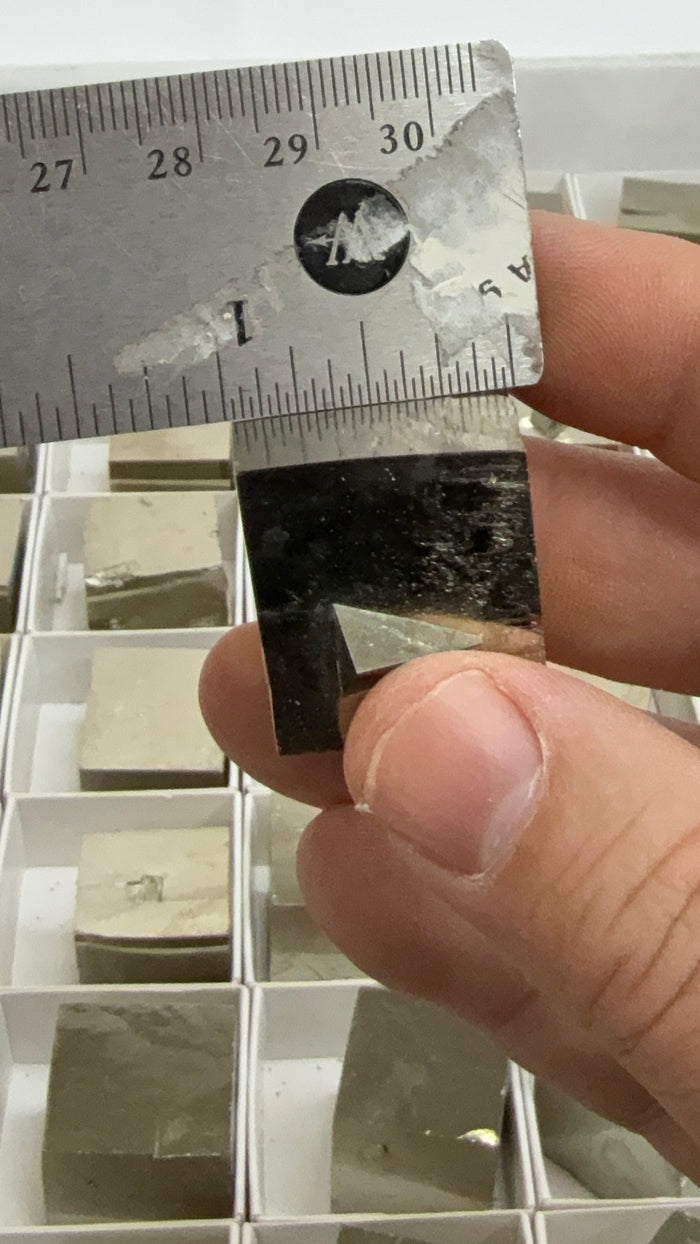 Pyrite Cube, +/- 1 inch, from Victoria Mine, La Rioja, Navajún, Spain