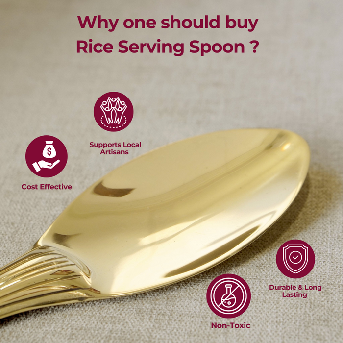 Rice Serving Spoon - Brass Globe