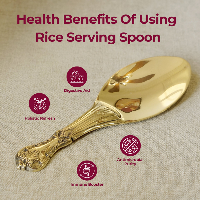 Rice Serving Spoon - Brass Globe