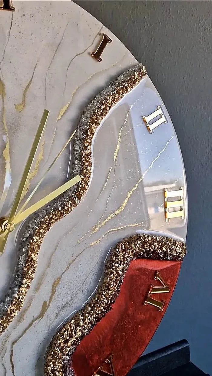 Rose Quartz Luxury Resin Wall Clock - Pacific Resin Art
