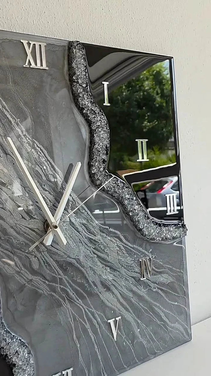 Rustic Riverbed Resin Art Wall Clock - Pacific Resin Art