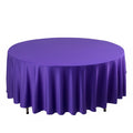 Purple round tablecloth on a white background.