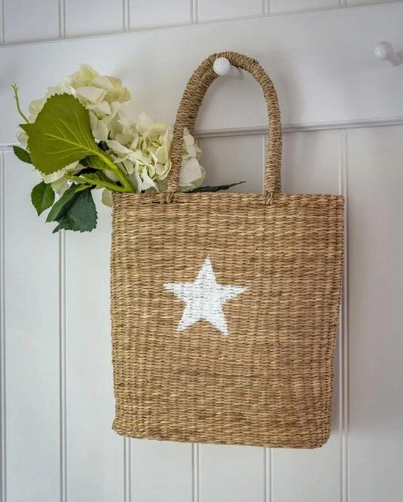 Seagrass White Star Tote