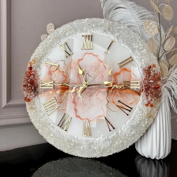 Shimmerstone Modern Resin Wall Clock - Pacific Resin Art