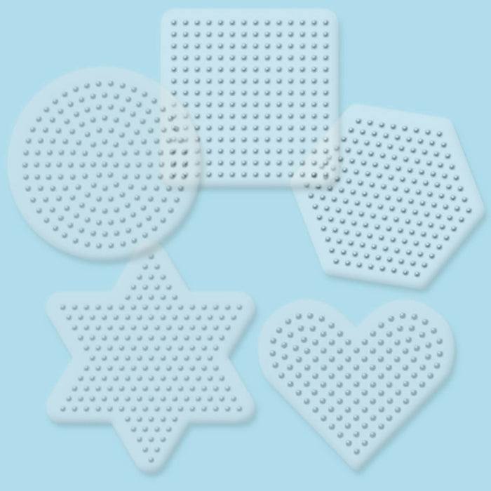 Small Basic Shapes Clear Pegboards - 5 Ct