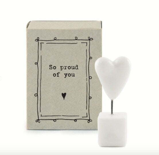 So proud of you - East of India Matchbox Heart