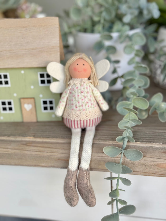 Soft Sitting Pink Floral Fairies  - Available in 2 designs