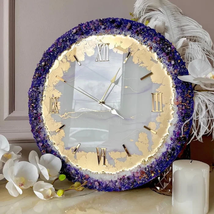 Starlit Tide Modern Resin Wall Clock - Pacific Resin Art