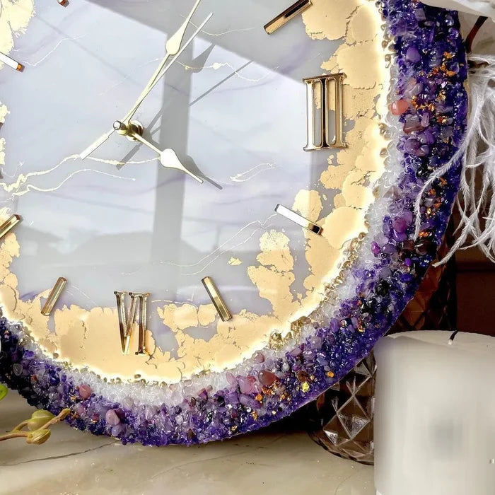 Starlit Tide Modern Resin Wall Clock - Pacific Resin Art