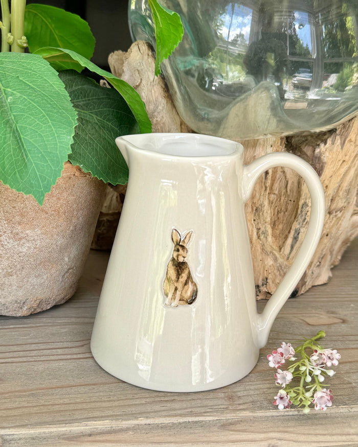 Stoneware Embossed Jug - Hare, Squirrel