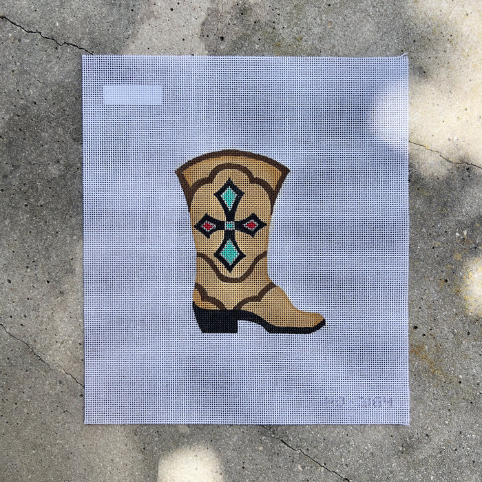 Tan and Brown Cowboy Boot