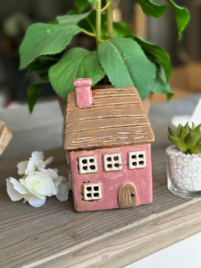 Thatch House Pink Tealight Holder