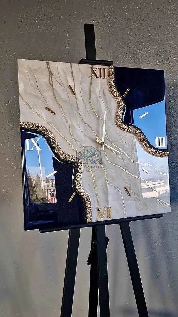 The Edges Epoxy Resin Wall Clock - Pacific Resin Art