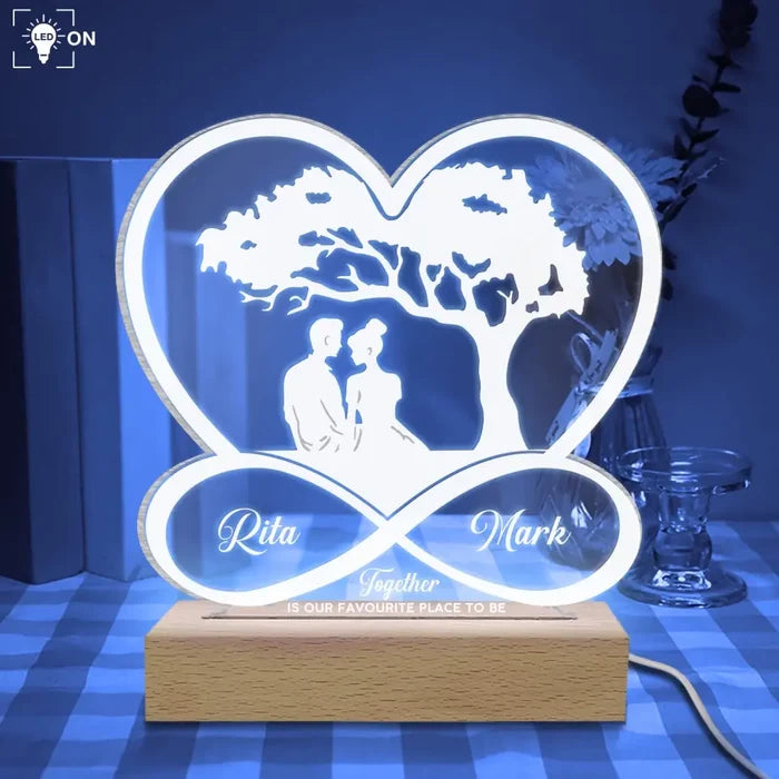 Together Is Our Favourite Place To Be - Personalized Acrylic Night Light - L102