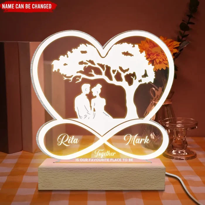 Together Is Our Favourite Place To Be - Personalized Acrylic Night Light - L102
