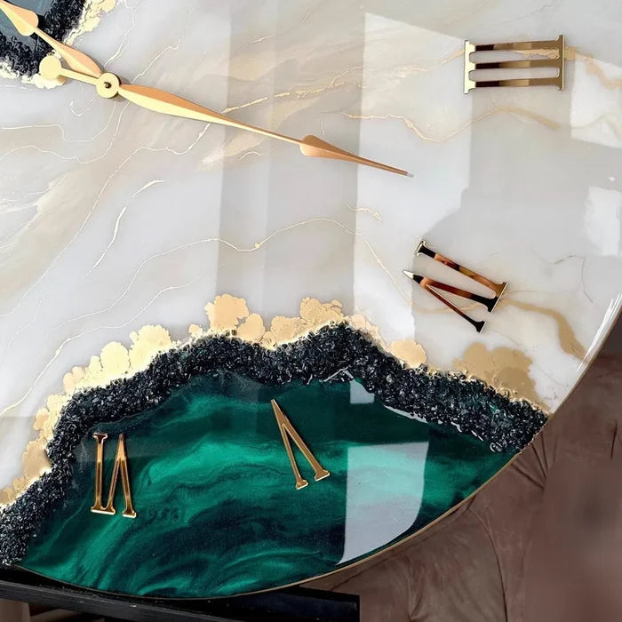 Tranquil Glow Modern Resin Wall Clock - Pacific Resin Art