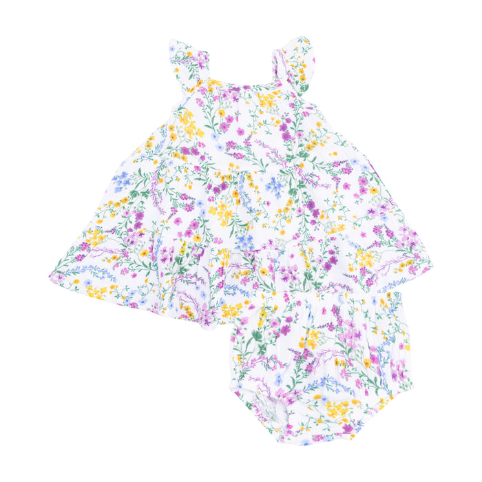 Twirly Sundress & Diaper Cover - Cottage Climbing Floral