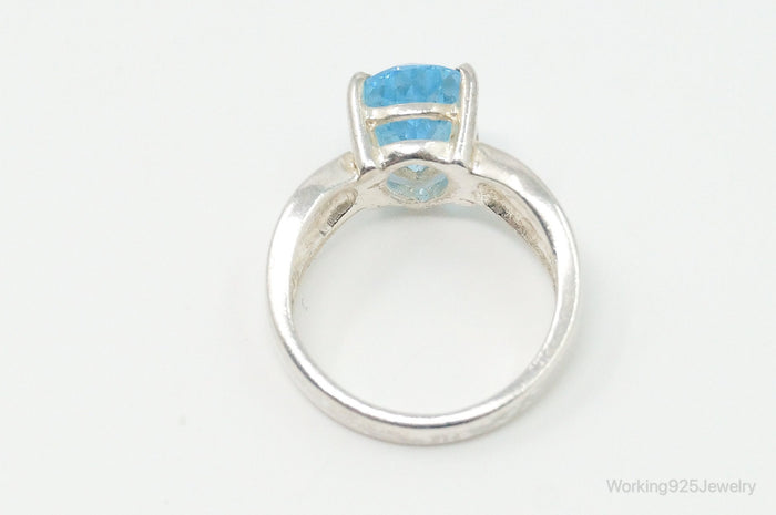 Vintage Designer UTC Blue Topaz Sterling Silver Ring - Size 6