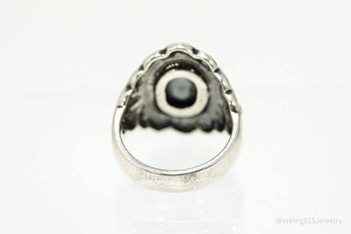 Vintage Native Carolyn Pollack Turquoise Sterling Silver Ring - Size 8