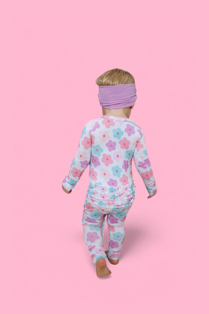 VIOLET FIELDS DREAM RUFFLE ROMPER