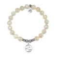 Wave Cutout Charm with Moonstone Gemstone Bracelet