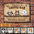 Welcome Metal Coffee Bar Sign, Gifts For Pet Lovers, Therapy In A Cup Making People Tolerable Personalized Metal Signs
