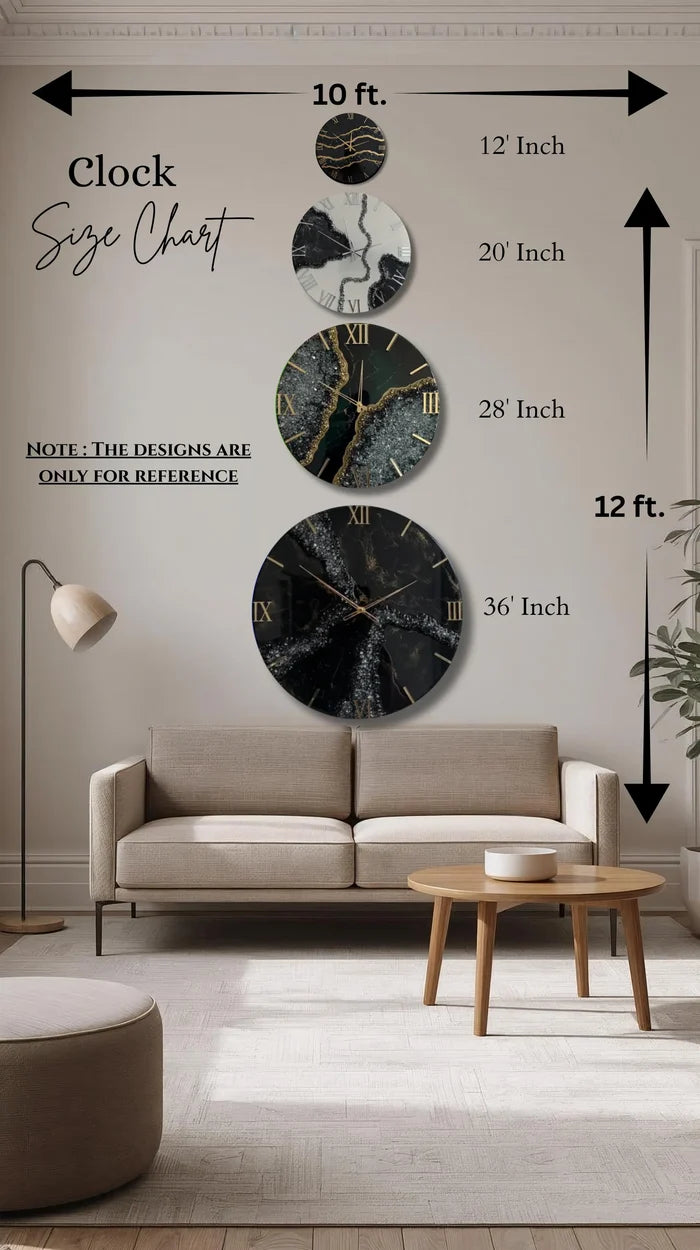 Black Snow Resin Wall Clock | Premium Decor - Pacific Resin Art