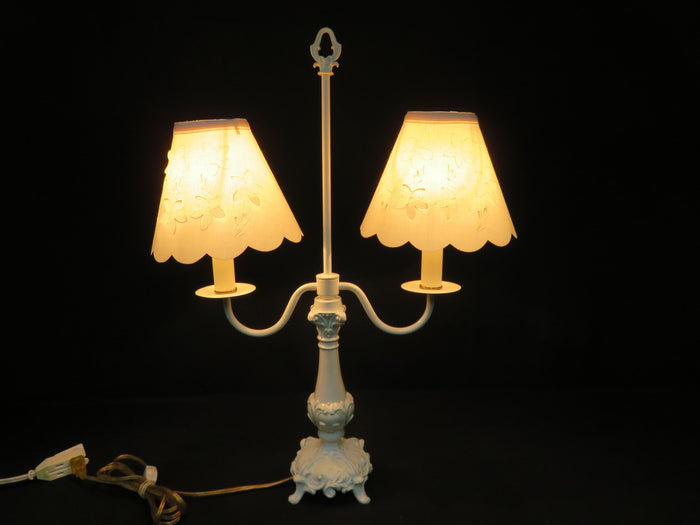 White Double Armed Table Lamp