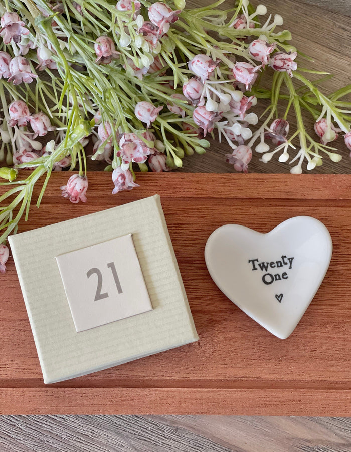 White Porcelain 21st Heart Dish.