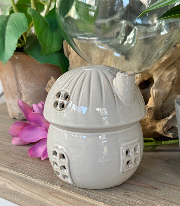 White Porcelain Mushroom LED House