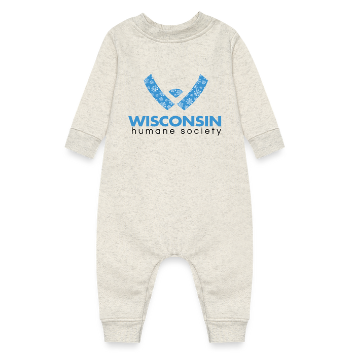 WHS Snow Logo Baby Fleece One Piece - heather oatmeal