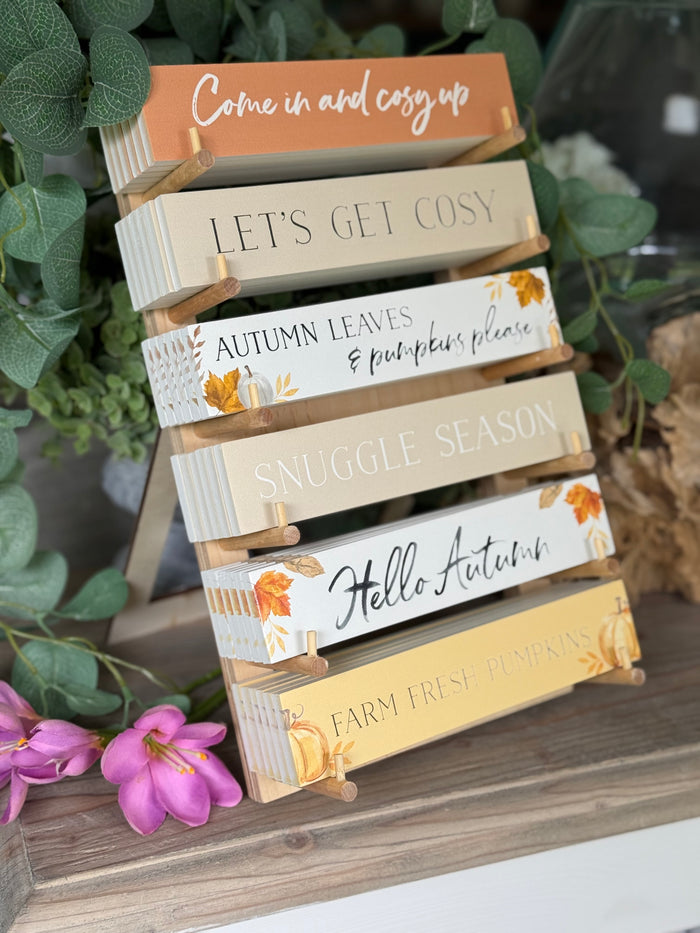 Wooden Autumn Fun Message Plaque/Sign