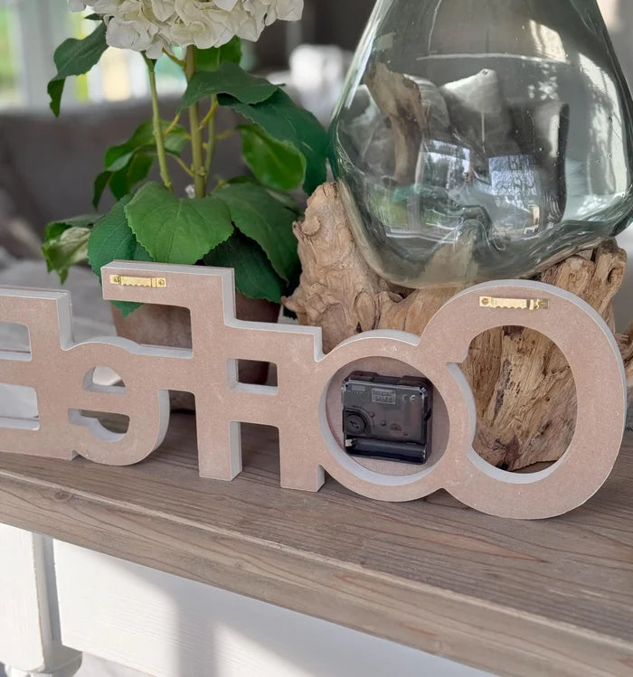 Wooden Coffee Clock Decor