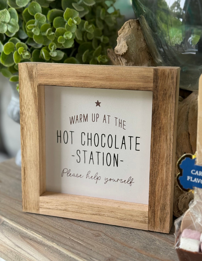 Wooden Hot Chocolate Station Plaque/Sign