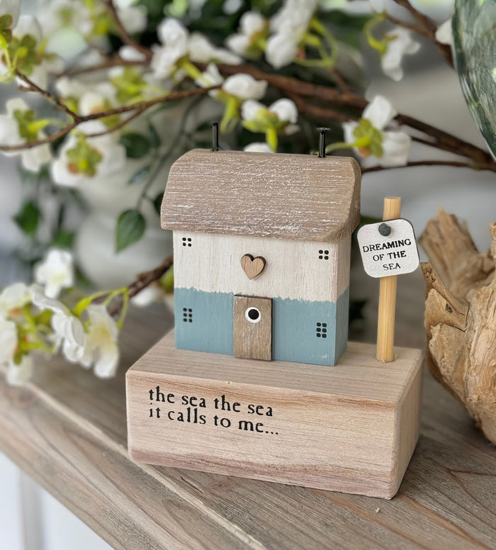 Wooden "The sea calls to me"  House Block