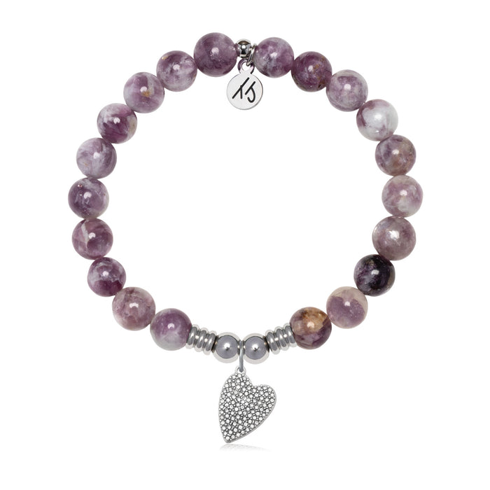 You are Loved Charm with Lepidolite Quartz Gemstone Bracelet
